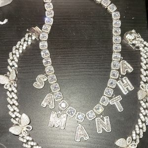 16 inch butterfly cuban chain link necklace ONLY